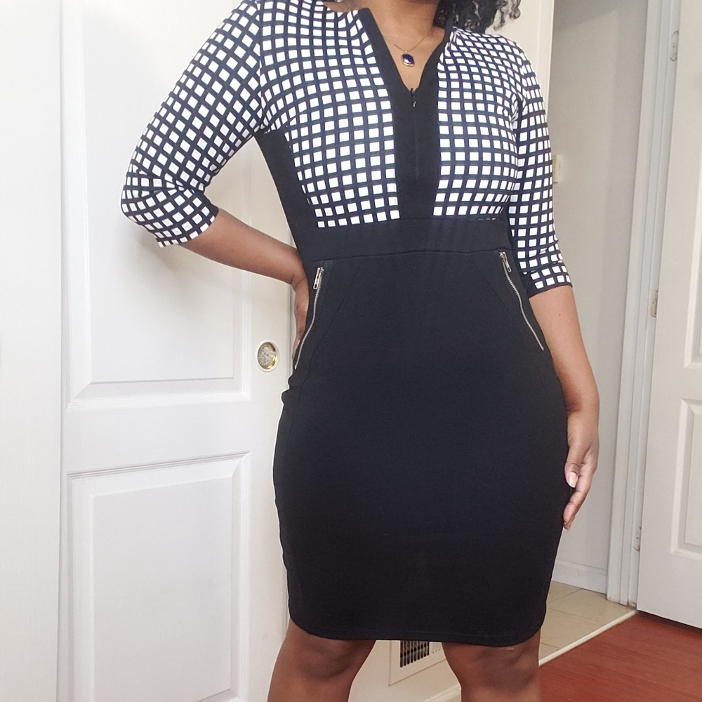 Checkered Work Dress